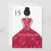 Ruby Sparkle Princess Dress Quinceanera Party Kaart (Voorkant)