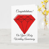 Ruby Specialized 40th Wedding Jubileum Kaart (Gele Bloem)