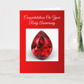 Ruby Specialized 40th Wedding Jubileum Kaart (Voorkant)