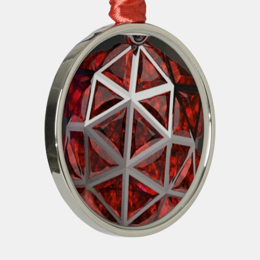 Ruby Sphere Metalen Ornament (Rechts)