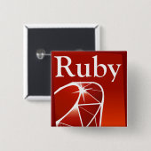Ruby Square Button (Voorkant /achterkant)
