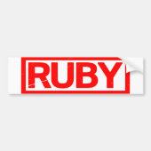 Ruby Stamp Bumpersticker (Voorkant)