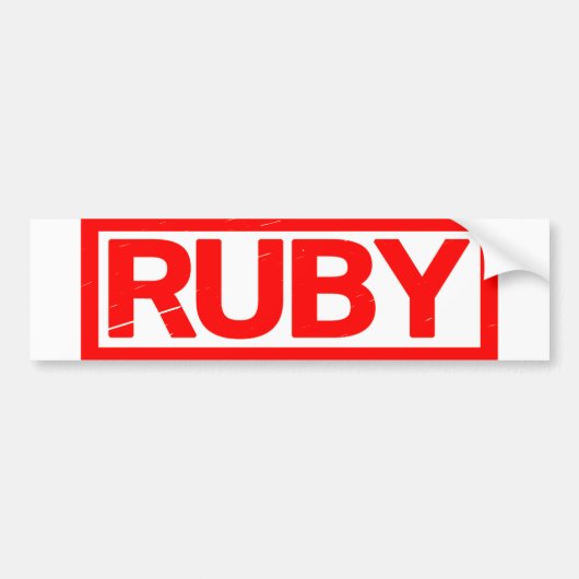 Ruby Stamp Bumpersticker (Voorkant)