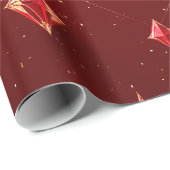 Ruby Star Gem Wrapping Paper Cadeaupapier (Rol Hoek)
