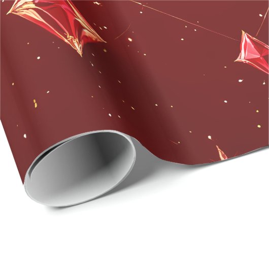 Ruby Star Gem Wrapping Paper Cadeaupapier (Rol Hoek)