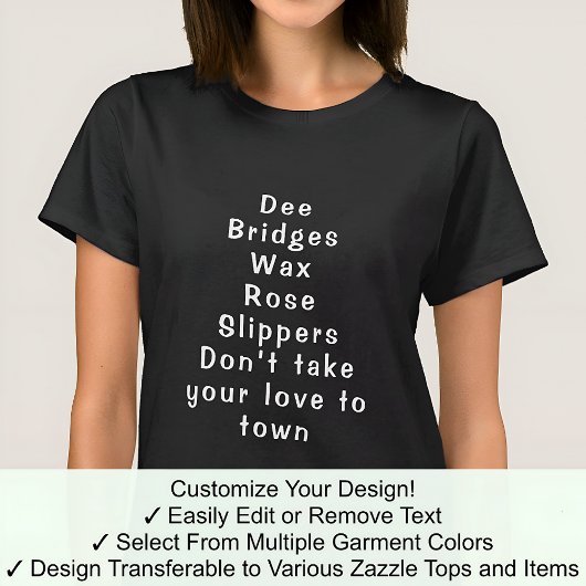 Ruby T-shirt volledig aangepaste achternamen voor