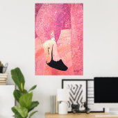 Ruby the Big Head Flamingo - alleen Dahl Poster (Thuiskantoor)