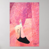 Ruby the Big Head Flamingo - alleen Dahl Poster (Voorkant)
