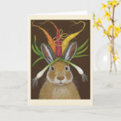 ruby the rabbit folded greeting card kaart (Gele Bloem)