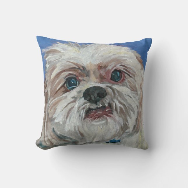 Ruby the Shih Tzu Portrait Pillow Kussen (Voorkant)