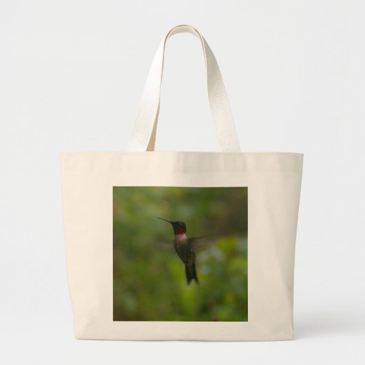 Ruby Throat Hummingbird Grote Tote Bag (Voorkant)