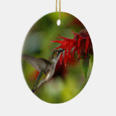 Ruby-Throated Hummingbird Archilochus Colubris Keramisch Ornament (Rechts)