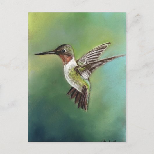 Ruby Throated Hummingbird Art Briefkaart (Voorkant)