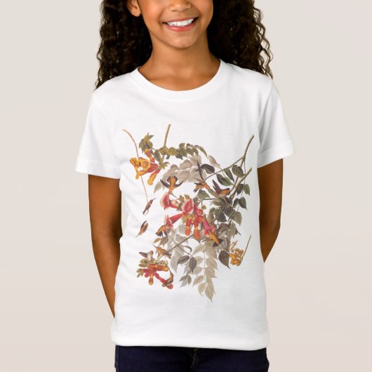 Ruby Throated Hummingbird Audubon Bord 47 T-shirt (Voorkant)