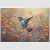 Ruby-Throated Hummingbird Bloemen Decoupage Tissuepapier (Voorkant)