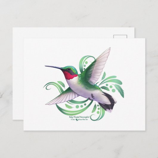 Ruby Throated Hummingbird Briefkaart (Voorkant / Achterkant)