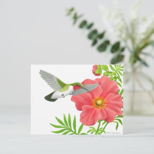 Ruby Throated Hummingbird Briefkaart (Staand voorkant)