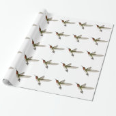 Ruby Throated Hummingbird Cadeaupapier (Uitgerold)