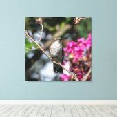 Ruby-Throated Hummingbird Canvas Afdruk (Insitu (Houten vloer))