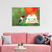 Ruby Throated Hummingbird Canvas Afdruk (Insitu (Woonkamer))