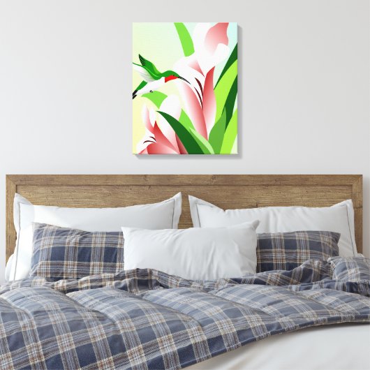 Ruby-throated Hummingbird Canvas Afdruk (Insitu (Slaapkamer))