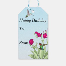 Ruby Throated Hummingbird Couple Gift Labels Cadeaulabel