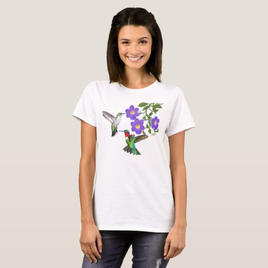Ruby Throated Hummingbird Couple Shirt (Voorkant volledig)