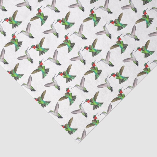 Ruby Throated Hummingbird Couple Tissue Paper Tissuepapier (Detail)