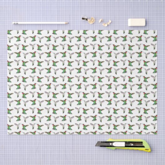 Ruby Throated Hummingbird Couple Tissue Paper Tissuepapier (Craft)