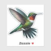 Ruby-Throated Hummingbird Custom-Cut Vinyl Sticker (Vel)