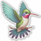 Ruby-Throated Hummingbird Custom-Cut Vinyl Sticker (Voorkant)