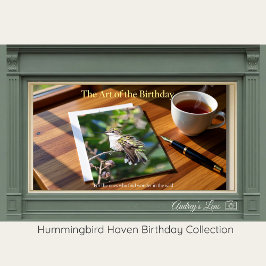 Ruby-Throated Hummingbird Fine Art Birthday Card Feestdagenkaart