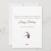 Ruby-Throated Hummingbird Fine Art Birthday Card Feestdagenkaart (Achterkant)