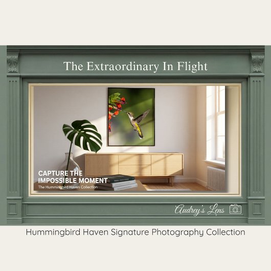 Ruby-Throated Hummingbird Fine Art Photography  Poster