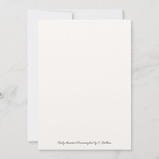 Ruby-throated Hummingbird Flat Wenskaart Kaart (Achterkant)
