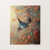 Ruby-Throated Hummingbird Floral Legpuzzel (Verticaal)