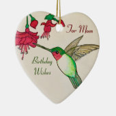 Ruby Throated Hummingbird For Mom Birthday Wishes Keramisch Ornament (Rechts)