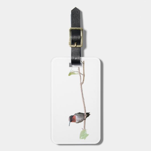 Ruby-Throated Hummingbird, gepersonaliseerd Bagagelabel (Voorkant verticaal)