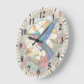 Ruby Throated Hummingbird Glas in lood Vogelklok Grote Klok (Hoek)