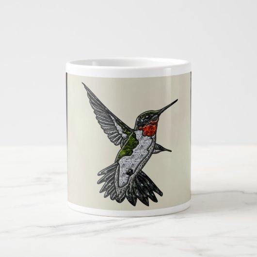 Ruby Throated Hummingbird Grote Koffiekop (Voorkant)