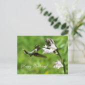 Ruby Throated Hummingbird Happy Birthday Briefkaar Briefkaart (Staand voorkant)