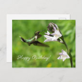 Ruby Throated Hummingbird Happy Birthday Briefkaar Briefkaart (Voorkant / Achterkant)