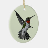 Ruby Throated Hummingbird Keramisch Ornament (Rechts)