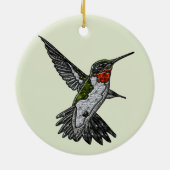 Ruby Throated Hummingbird Keramisch Ornament (Achterkant)