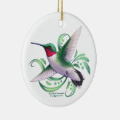 Ruby Throated Hummingbird Keramisch Ornament (Rechts)