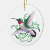 Ruby Throated Hummingbird Keramisch Ornament (Links)