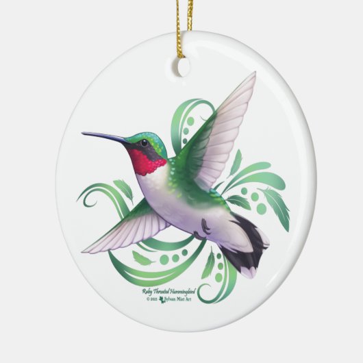 Ruby Throated Hummingbird Keramisch Ornament (Links)