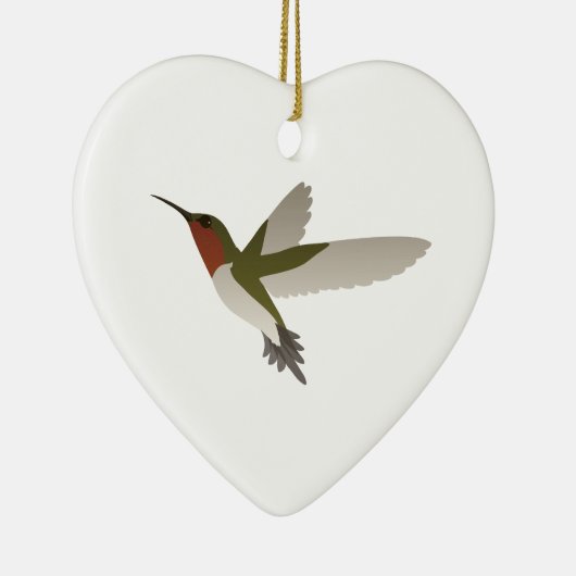 Ruby Throated Hummingbird Keramisch Ornament (Rechts)