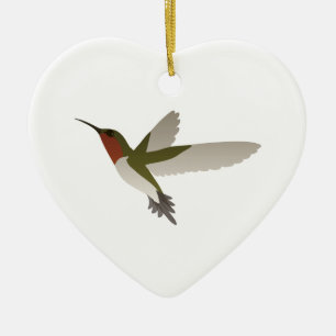 Ruby Throated Hummingbird Keramisch Ornament