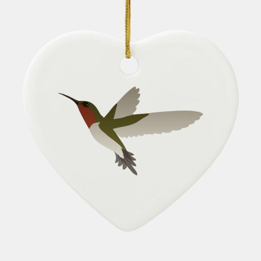 Ruby Throated Hummingbird Keramisch Ornament (Achterkant)